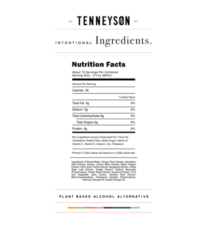 tenneyson nutrition facts 0 intentional ingredients for a modern lifestyle